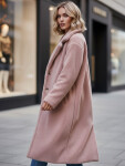 Dámský zimní kabát chlupáč dlouhý NY0751z růžový - FashionStreet S