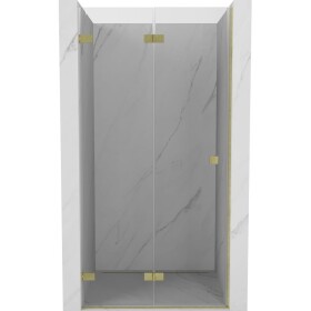 MEXEN/S - Lunar-F skládací sprchové dveře levé 95, transparent, zlatá kartáčovaná 836-095-000-55-00-L
