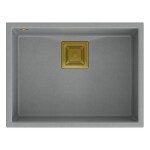 Quadron - Granitový dřez DAVID 50 Grey Metallic Měď HQD5542U5-C1