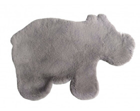 Dětský koberec Animal, tvar hroch, šedý