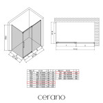 CERANO - Sprchový kout Lantono - pravá - 8 mm - Soft-Close - chrom, mléčné sklo - 150x70 - posuvný CER-665584