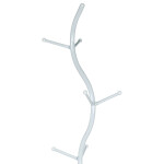 Věšák stojanový, výška 180 cm, kovová konstrukce, bílý matný lak, nosnost 10 kg