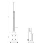 SAPHO - KTX topná tyč s termostatem, 800 W, černá mat KTX-B-800