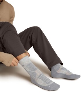 Pánské merino turistické ponožky ICEBREAKER Mens Hike+ Heavy Crew, Blizzard Heather/Alloy velikost: 47-49 (XL)