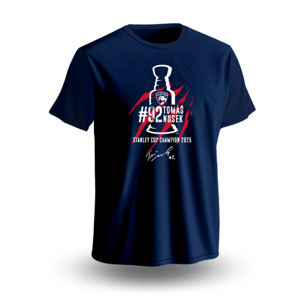Dětské tričko Tomáš Nosek #92 Stanley Cup Champion 2025 Florida Panthers NHL Navy Velikost: Dětské M (9 - 11 let)