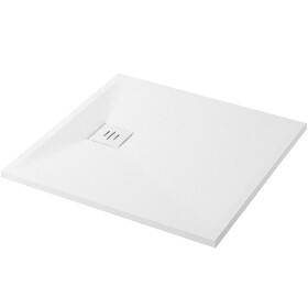 CERANO Sprchová vanička čtvercová Pablo - SMC/minerální kompozit - strukturovaná bílá matná - 90x90x3 cm