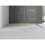 MEXEN - Line-B spádová lišta pro sklo 120 cm pravá, zlato szczotka 185504120R