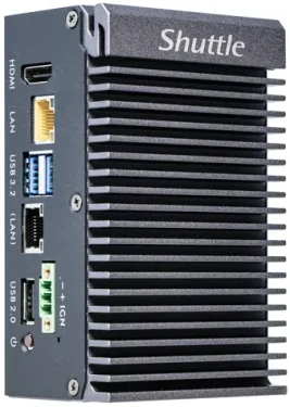Shuttle Barebone Edge SPCEL03 černá / Mini-PC / Intel Atom x6413E / SO-DIMM DDR4 / M.2 / 2x LAN / Bez OS (SPCEL03)