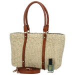 Módní dámská pletená kabelka na rameno Anika, krémová