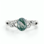 LUNICA Stříbrný prstýnek MECHOVÝ ACHÁT Velikost prstenu: 9 (EU: 59-61) 0680_9