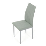 Židle jídelní, zelená látka, šedé kovové nohy