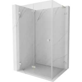 MEXEN/S - Lunar-F L sprchový kout skládací dveře levá 90 x 70, transparent, nikl kartáčovaný 836L-090-070-97-00-L