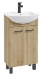 Erga Lumi, umyvadlová skříňka + keramické umyvadlo 50x41cm, dub řemeslný-černá rukojeť, ERG-207-D-05015+1520 ERG-207-D-05015-1520