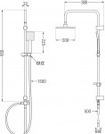 MEXEN/S - Tord sprchový sloup včetně sprchové termostatické baterie Cube, černá 77910200-70