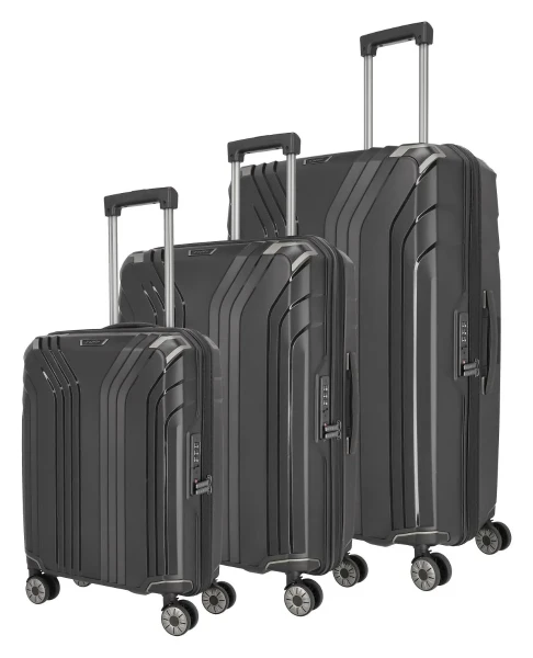 Travelite Elvaa 4w S,M,L Black S: 41 l / M: 72/77 l / L: 102 L TRAVELITE-76340-01