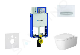 GEBERIT - Kombifix Modul pro závěsné WC s tlačítkem Sigma50, alpská bílá + Duravit ME by Starck - WC a sedátko, Rimless, SoftClose 110.302.00.5 NM8