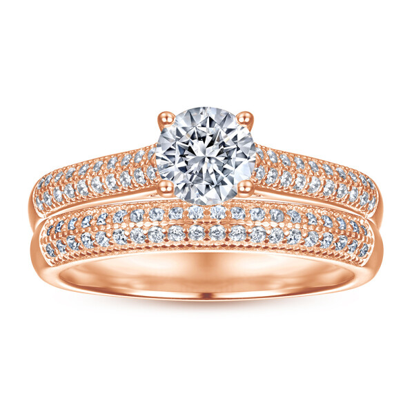 LUNICA Dva elegantní stříbrné prstýnky ROSE GOLD Velikost prstenu: 9 (EU: 59-61) 0613_9