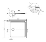 CERSANIT - SET B152 čtvercový sprchový kout ARTECO 80x80x190, transparent + vanička TAKO 80x4 S601-115