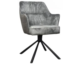Otočná jídelní židle Axel, středně šedá sametová látka/tkanina
