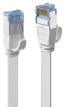 Lindy Flachband bílá / Patch kabel / Cat6a U/FTP / plochý / 2 m (47542)