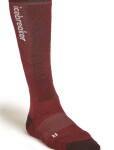Pánské merino lyžařské ponožky ICEBREAKER Mens Ski+ Light OTC Mountain Contour, Port/Bittersweet/Snow velikost: 39-41,5 (S)
