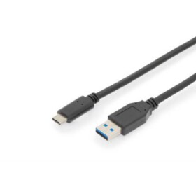 Digitus USB kabel USB 3.2 Gen1 (USB 3.0 / USB 3.1 Gen1) USB-C ® zástrčka, USB-A zástrčka 1.00 m černá dvoužilový stíněný AK-300146-010-S