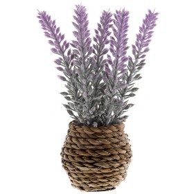 Umělá levandule v jutovém květináči 14cm