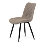 Židle jídelní, krémová látka, nohy černý kov