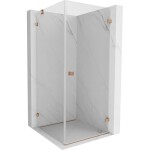 MEXEN/S - Lunar-B sprchový kout dveře křídlové pravá 80 x 80, transparent, měď kartáčovaná 832-080-080-65-00-P