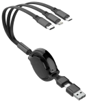 2GO 5v1 černá / Nabíjecí kabel / USB-A USB-C / Micro-USB Lightning USB-C / 20-100 cm (797505)