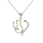 LUNICA Stříbrný přívěsek KOČKA V SRDCI 1022