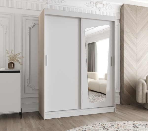 Šatní skříň Abi Moka Rozměry: 150 cm, Barva korpusu + barva dveří: Bílá + Bílá