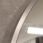 Mereo Zrcadlo kulaté 60cm, LED osvětlení a odmlžování, ocelově šedý rám, II. jakost, drobné škrábance rámu CN164S2J