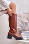 Dámské luxusní kožené kozačky 3432 Camel - Sweet Shoes 39