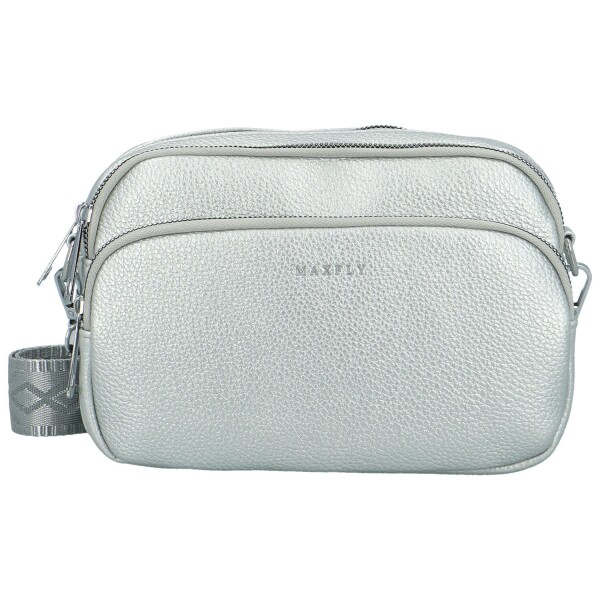 Trendy dámská koženková crossbody kabelka Rory, stříbrná