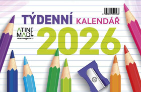 Kalendář 2026 Týdenní, stolní, týdenní, 15 x 22,5 cm