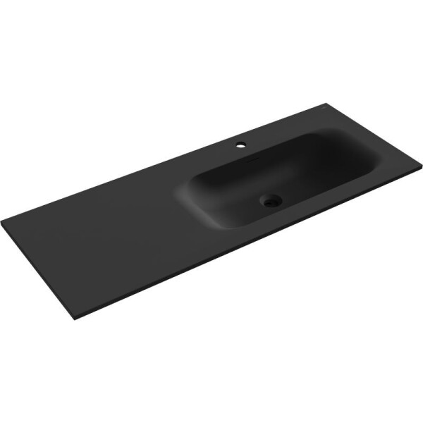 MEXEN - Vela umyvadlo zapuštěné do desky pravá 121 x 46,5, černá mat 25231271P