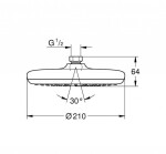 GROHE - Vitalio Start Hlavová sprcha, průměr 21 cm, 1 proud, chrom 26415000