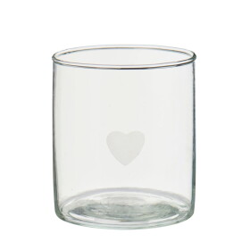 Ib Laursen Skleněný svícen Clear/Heart, čirá barva, sklo