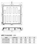 MIDAS Litinová mříž s rámem DN 400 x 400 mm, zatížení do 25 tun , Mondial p6232