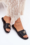 Ploché Dámské Pantofle S Dekorativním Detalem Černé Nenitta 38
