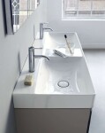 DURAVIT - DuraSquare Dvojumyvadlo nábytkové 120x47 cm, bez přepadu, 2 otvory pro baterie, DuraCeram, WonderGliss, bílá 23531200711