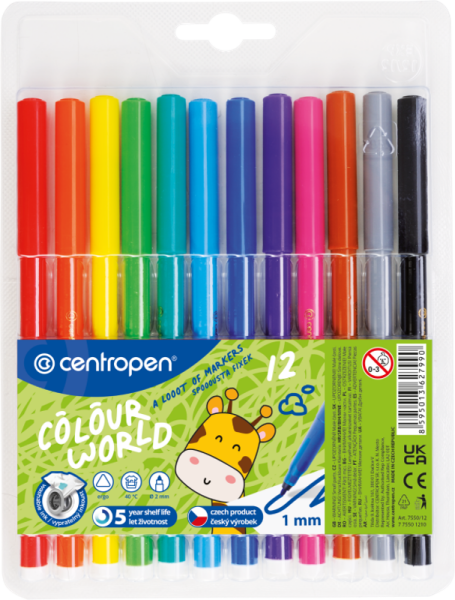 Dětské fixy Centropen Colour World 7550 sada 12ks