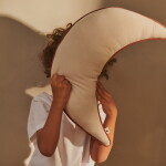 Ferm Living Dekorativní polštář Moon Undyed 47 cm, krémová barva, textil