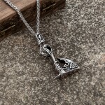 Náhrdelník Vikingská sekera VALKNUT - symbol posmrtného života, runa, 60 cm Vintage Náhodná
