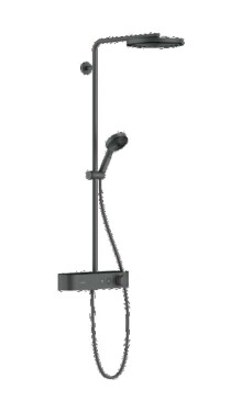 HANSGROHE - Pulsify S Sprchový set s termostatem, průměr 26 cm, 3 proudy, kartáčovaný černý chrom 24220340