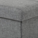 Taburet s úložným prostorem, látka šedá