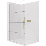 CERANO Sprchová zástěna Walk-in Crystal L/P - 8 mm - bezvzpěrový systém - zlatá, industriální sklo - 140x200 cm