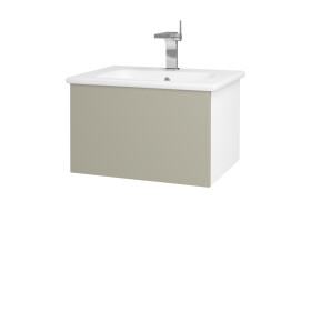 Dřevojas - Koupelnová skříňka VARIANTE SZZ 60 (umyvadlo Euphoria) - N01 Bílá lesk / L04 Béžová vysoký lesk 159467
