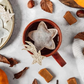 TEA HERITAGE Čaj rooibos s červeným pomerančem Star 5 ks, zlatá barva, papír, textil